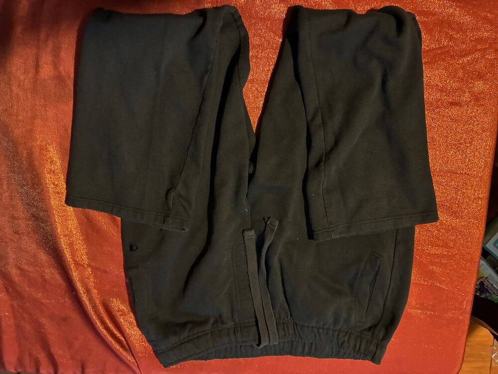 Champion Sweatpants Mens L Black Fleece Jogger Drawstring Elastic Waist